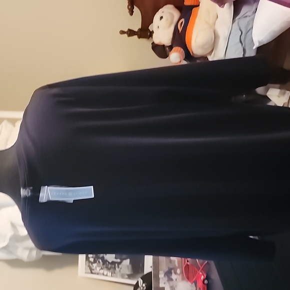 New with tags Karen Scott ladies 3X 3/4 sleeve Henley style top. Navy blue. - Picture 2 of 3